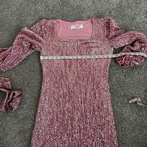 Pink Sequin Party Dress - Picture 6 of 10